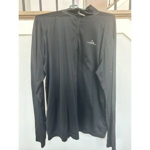 Paradox 1/4 Zip Pullover Baselayer Men's L Activewear Shirt Fleece Lined Black
